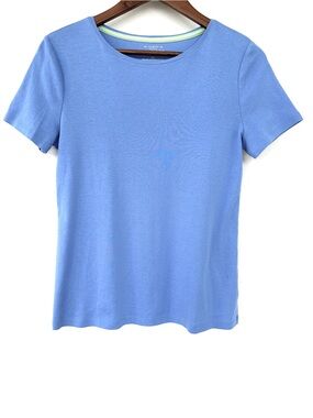 The Talbots Signature Short Sleeve Tee in Periwinkle Blue, 💯 Cotton, petite
